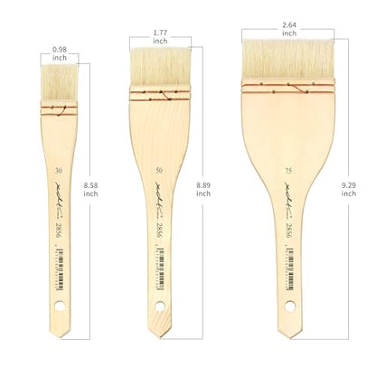XDT#5249 Hake Artist Paint Brush 3 Piece Set Medium Soft Premium Goat #1.06in #1.77in #2.76in, Acrylic Oil Watercolor - size: 3Pc Goat Hair