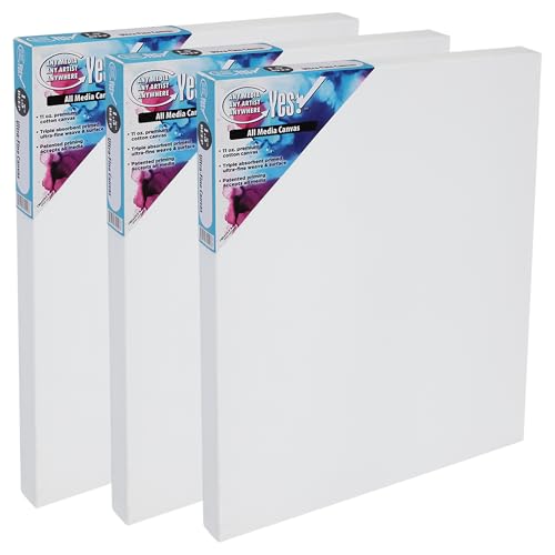 Yes! All Media Stretched Canvas for Painting, 20×30" Canvas 3 Pack, 1-1/2 in Deep, 11oz Weight, Triple-Primed Acid-Free, Accepts Acrylics, Oils, Watercolors & Inks, Fine Close-Weaved Smooth Cotton