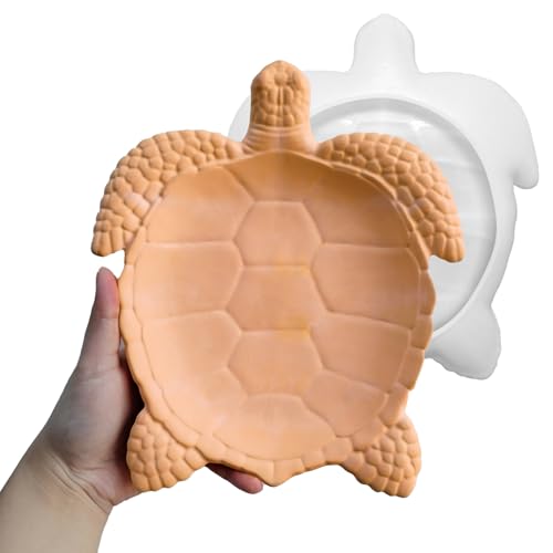 Wehous Texture Turtle Tray Resin Mold, Storage Tray Silicone Molds for Epoxy Resin, Creative Marine Animal Container Jewelry Holder Trinket Plate Mold Turtle Concrete Clay Craft Halloween Home Decor - color: Big Turtle Tray