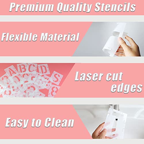 1 Inch Letter Stencils Symbol Numbers Craft Stencils, 42 Pcs Reusable Alphabet Templates Interlocking Stencil Kit for Painting on Wood, Wall, Fabric, Rock, Sign, DIY Art Projects (1 inch) - size: 1 inch