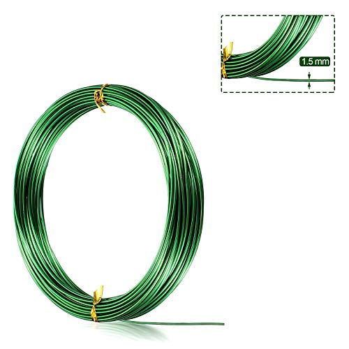 1 Roll Tecunite Aluminum Wire Craft Wire, 10 M X 1.5 mm, Green | TecUnite Aluminum Craft Wire for Sculpting,10 M X 1.5 Mm,Green,1 Roll - color: Green, size: 10000 mm x 1.5 mm