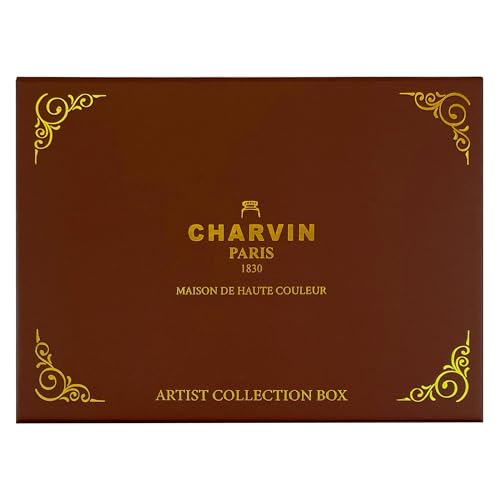 Charvin Extra-Fine Watercolor Pan Set, Intense - Handmade Box Set of 12 Half-Pans - Professional Watercolor Paint Set, Made in France, Smooth Shellac-Like Finish, Glossy & Highly Transparent Pigment - color: Intense