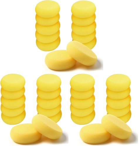 12 Pcs Round Painting Sponge WAFJAMF 2.96inch Yellow Craft Sponges Clay Sponge for Face Painting Art Crafts (Pack of 3) - size: 12PCS (Pack of 3)