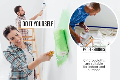 Canvas Drop Cloth for Painting (Size 4 x 5 Feet - Pack of 2) - Pure Cotton Painters Drop Cloth for Painting, Furniture & Floor Protection - All Purpose Thick Canvas tarp with Double Stitched Edges - size: 4' x 5' - Pack of 2