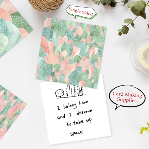 Scrapbook Paper, 24 Sheets 6"×6" 160gsm Single-Sided Patterned Cardstock - color: 24 sheets-cactus