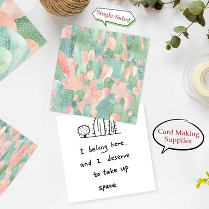 Scrapbook Paper, 24 Sheets 6"×6" 160gsm Single-Sided Patterned Cardstock - color: 24 sheets-cactus