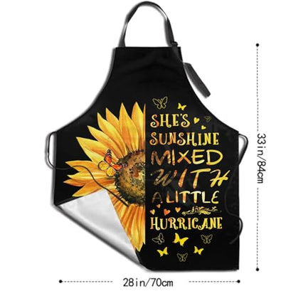 Giwawa Unisex Adult Apron Waterproof Stain Resistant Kitchen Cooking Apron with 2 Pockets for BBQ Grill Painting - color: Sunflower