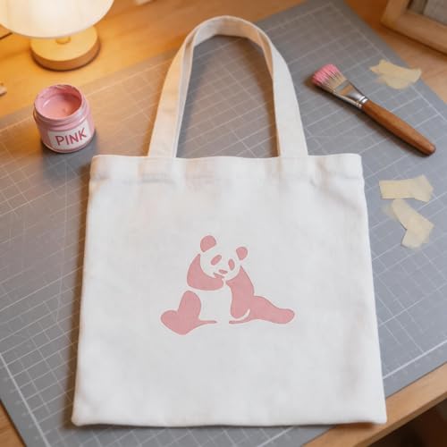 TIAMECH A4 Reusable Cute Panda Stencil for Painting | Bamboo Animal Layering Template, DIY Wall Art, Wood Furniture, Scrapbook & Crafts (8.3x11.7inch) - style: Cute Panda Bamboo