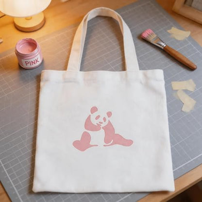 TIAMECH A4 Reusable Cute Panda Stencil for Painting | Bamboo Animal Layering Template, DIY Wall Art, Wood Furniture, Scrapbook & Crafts (8.3x11.7inch) - style: Cute Panda Bamboo