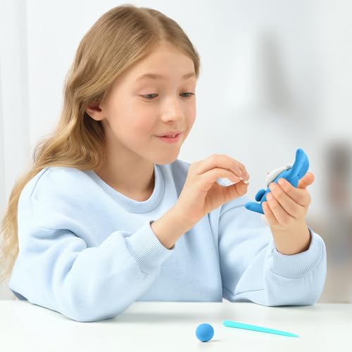Hey Clay Animals - Claymate Rabbit - Colorful Modeling Air Dry Clay for Kids - Air Dry Clay Kit 3 Cans with Fun Interactive App - color: Rabbit