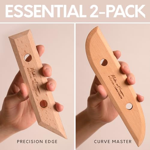 Byllstore Essential Pottery Ribs for Clay | Shaping & Smoothing Tools | Solid Beech Wood | 2-Pack - color: 2-Pack | Essential Pottery Ribs