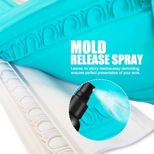 Silicone Mold Release Spray - Professional Mold Release Agent for Epoxy Resin and Candle Making, Fast Drying, Non-Stick, Easy to Demold, Epoxy Release Spray Suitable for Various Molds