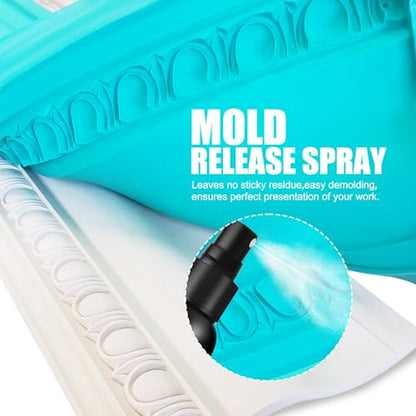 Silicone Mold Release Spray - Professional Mold Release Agent for Epoxy Resin and Candle Making, Fast Drying, Non-Stick, Easy to Demold, Epoxy Release Spray Suitable for Various Molds