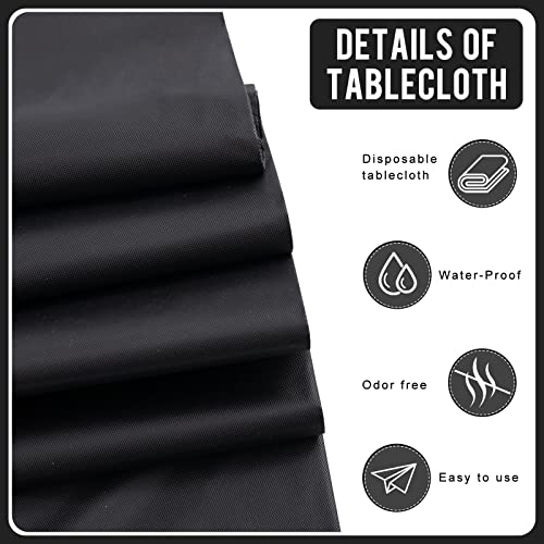 Eleclassi Black 6 Pack Premium Round Disposable Plastic Tablecloth - 84 Inch Round Plastic Table Cloths for Parties Disposable Tablecloth - Round Plastic Tablecloth - Black Round Tablecloth - color: Black