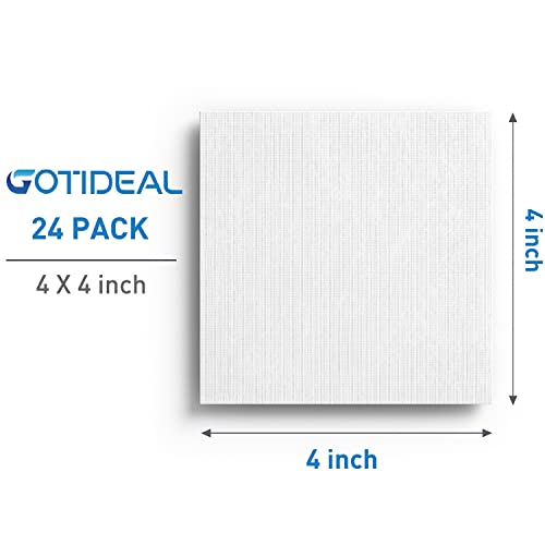 GOTIDEAL Canvases for Painting, 4x4 inch of 24 Pack, 100% Cotton - size: 4"x4"
