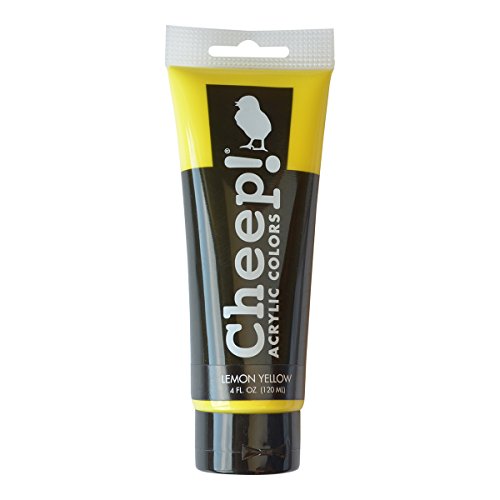 Cheep! Acrylic Paints, 4 oz. Tube - Lemon Yellow, Perfect for Artists - Quality Acrylic Paint Heavy Body Paint Artist and Student - color: Lemon Yellow