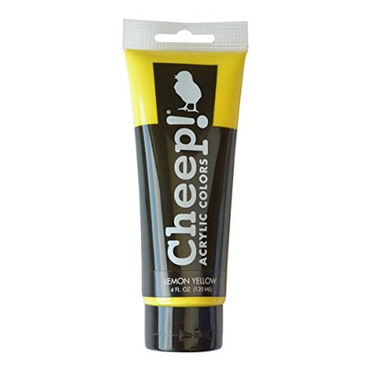 Cheep! Acrylic Paints, 4 oz. Tube - Lemon Yellow, Perfect for Artists - Quality Acrylic Paint Heavy Body Paint Artist and Student - color: Lemon Yellow