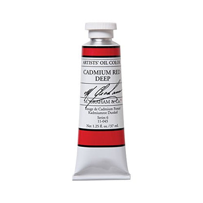 M. Graham Artist Oil Paint Cadmium Red Deep 1.25oz/37ml Tube - color: Cadmium Red Deep, size: 1.25 Fl Oz (Pack of 1)