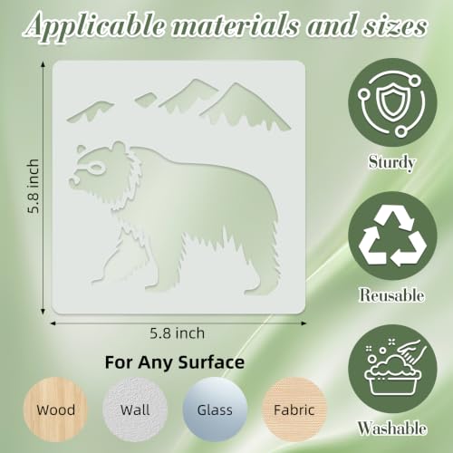 Forest Animal Stencils for Crafts Reusable 25Pcs Stencils(5.8X5.8 Inch) - color: Animal 3
