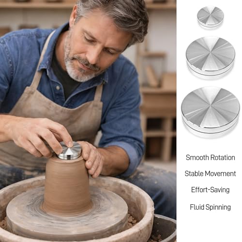 Mnvhoky Ceramic Clay Pottery Throwing and Trimming Spinner Tools, Small Rotary Clay Tools for Potters and Clay Artists,3-Pack(25mm, 38mm, 45mm)
