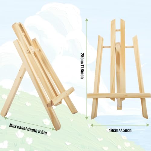 12 Pack Tabletop Easel, 11.8 Inch, Wood | Desktop Easel Stand for Painting Canvas, Portable Table Top Easels for Painting Party Art Craft Painting Easel Stand