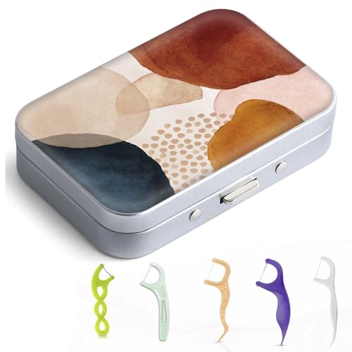 Dental Floss Portable Case, Easy to Store Floss Picks of Various Sizes, Portable Dental Floss Dispenser is Perfect for Travelling, Hotels, Dinners, Appointments.Bohemian Patches - color: Bohemian Patches