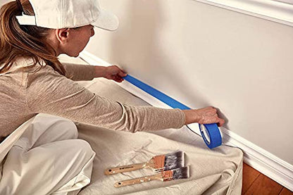 ZUPERIA Canvas Drop Cloth for Painting (Size 5'x20' Feet Pack of 4) Pure Cotton Painters Drop Cloth for Painting, Furniture & Floor Protection, All Purpose Thick Canvas tarp with Double Stitched Edges - size: 5' x 20' Feet