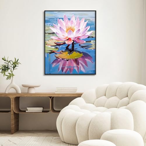 Paint by Numbers Kit for Adults, Lotus DIY Acrylic Painting Kit, 16x20 Inch - color: CYOP1P08