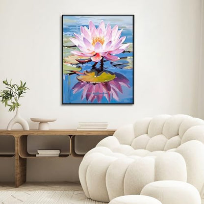 Paint by Numbers Kit for Adults, Lotus DIY Acrylic Painting Kit, 16x20 Inch - color: CYOP1P08