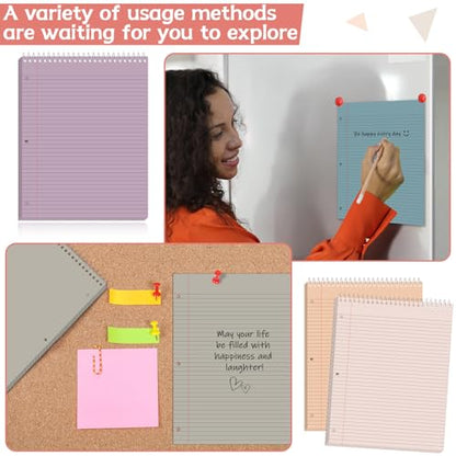 10 Packs 8.5 x 11 inch Top Spiral Notebook with 3 Hole Punched Legal Pads 40 Sheets College Ruled Notepad Hard Cardboard Paper Wirebound Pads for Business School Office Home Supplies (Retro) - color: Retro