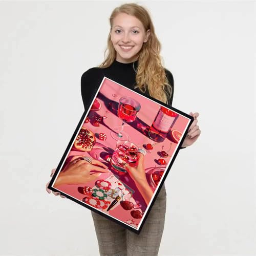 Fashion Pink Square Diamond Art Kits for Adults Diamond Painting Kit | Square Drill Diamond Painting Art Kits for Adults, DIY Gem Art Kits for Adults and Crafts for Gifts Home Wall Decor 12x16inch - color: DP03428, size: Round diamond painting