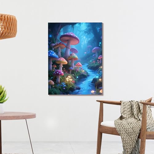 Muzagroo Art Diamond Paintings Kits for Adults 5D Round Full Drill Diamonds Art Kits for Beginners Diamond Art Paintings Gem Paintings Diamond Dots Kits 30x40cm (Mushroom) - color: Mushroom