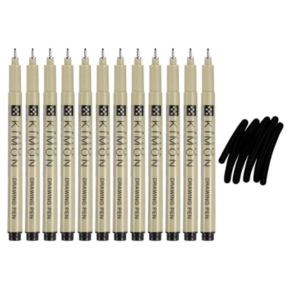 PATIKIL Fineliner Pens, 0.8mm Fine Points Drawing Pen Waterproof Inking Markers Liner Artist Watercolor Supplies Drawing Kit for Adult Sketching Journaling, Pack of 12 - style: 0.8mm Fine Points