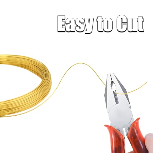 18 Gauge Aluminum Craft Wire, 164FT 1mm Gold Bendable Metal Wire | Anodized Jewelry Wire for Crafts, Jewelry Making, Floral Arranging, Sculpting, Armature, Bonsai, Wire Wrapping, Lightweight - size: 18, style: Gold
