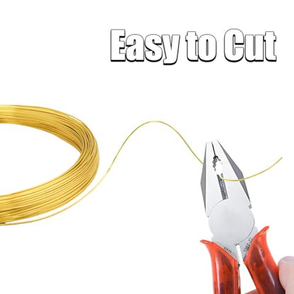 18 Gauge Aluminum Craft Wire, 164FT 1mm Gold Bendable Metal Wire | Anodized Jewelry Wire for Crafts, Jewelry Making, Floral Arranging, Sculpting, Armature, Bonsai, Wire Wrapping, Lightweight - size: 18, style: Gold