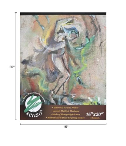 Senso Clear Primed Linen Canvas Pads - 16x20 (10 Total Sheets) - size: 16"x20"