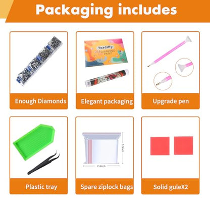 Yeadiffy Diamond Art Painting Kits for Adults Diamond Art Kits for Adults Beginners,5D Translucent Gems Diamond Painting,DIY Full Drill Diamond Gem Art and Crafts 12x16inch (Jellyfish) - color: Jellyfish