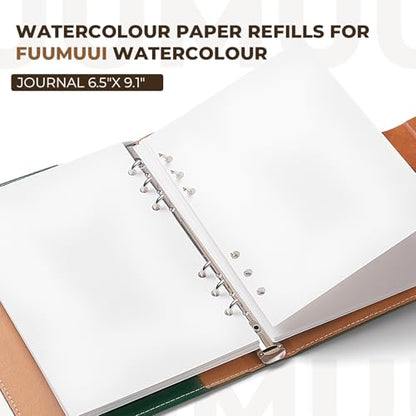Fuumuui Watercolor Sketchbook Paper Refill - 20 Sheets 140 LB (300 GSM) Cold Pressed, Acid-Free Cotton Paper for Painting, Drawing, Art Journaling, Sketchbook As Travel Notebook - 5.6 x 8.2 inches - size: 5.6 x 8.2 inches