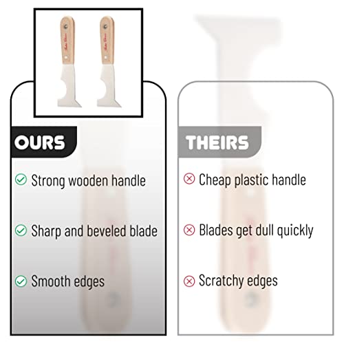 Bates- Paint Scraper, Taping knife, Pack of 2 Putty Knife Scraper, Scraper, 5 in 1 tools, Spackle Knife, Caulk Removal Tool, Painters Tool, Paint Can Opener, Paint Remover for Wood, Wallpaper Scraper