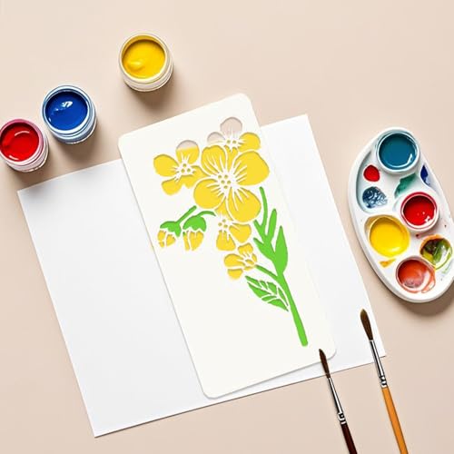 18 Sheet Reusable Flower Stencils for Painting,Stencils for Painting on Wood,Large Floral Stencil Templates with Leaf Vine Designs for DIY Crafts,Home Decor,Furniture Art - style: Art Deco