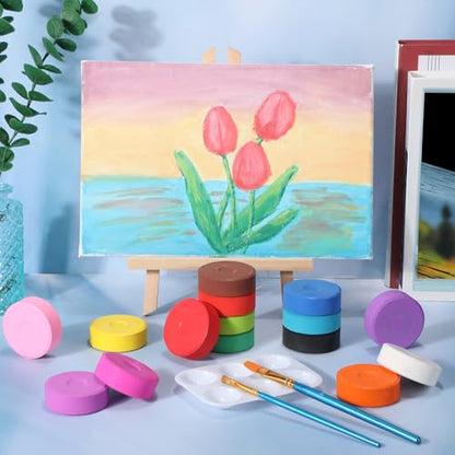 Nuanchu Tempera Paint Cakes 15 Colors Washable Art Supplies, 15 Pcs