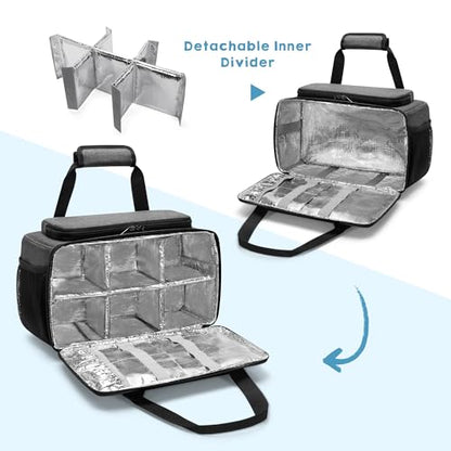 GRAOSO Marker Storage Bag Marker Case Organizer Hold up to 216 Markers | Carrying Case with Shoulder Strap and Handle, with Dividers and Easy Cleaning Liner (Markers Length up to 5.1"/13 cm), Grey