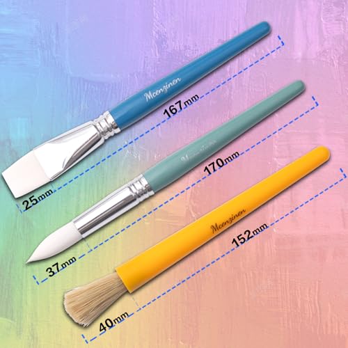 Kids Paint Brushes Set, 36 Pack Brushes for Children and School | Washable Round & Flat Art Brushes Perfect for School Painting & Home Crafts - size: 36PCS
