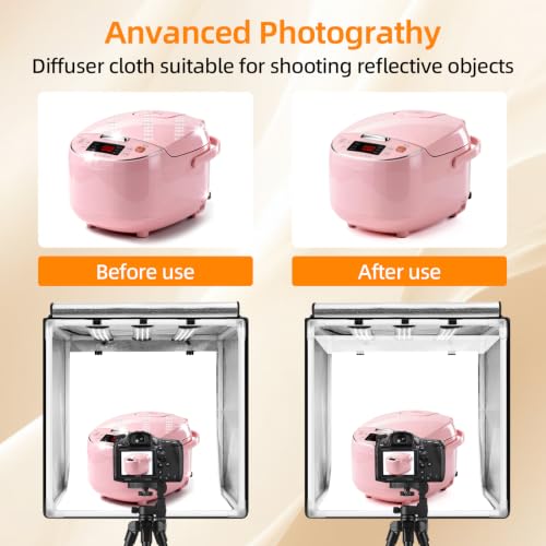 Light Box with Tripod Stand, 24"x24" LightBox with 3 Stepless Dimming Light Boards (CRI ≥95) 297 Light Beads, Shooting Tent kit with 6 Color PVC Backdrops.Photo Studio Light Box for Photography - size: 24*24*24 Inch