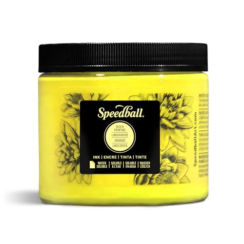 Speedball Water-Soluble Block Printing Ink, Process Yellow, Pint