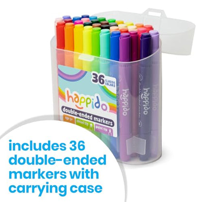 International Arrivals Happido Double-Sided Markers for Kids, Set of 36 - style: 36 Count - Double Ended