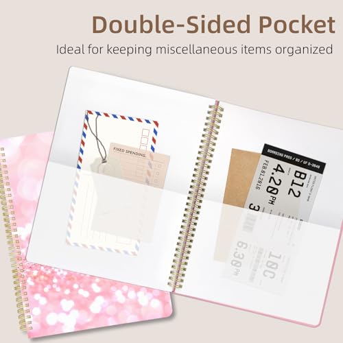 Cute Spiral Notebook journal A4 Aesthetic Pretty Design for Women Girls Kawaii with Pocket, 8.5 x 11 inch, Lined, Positive - color: Positive, style: Lined