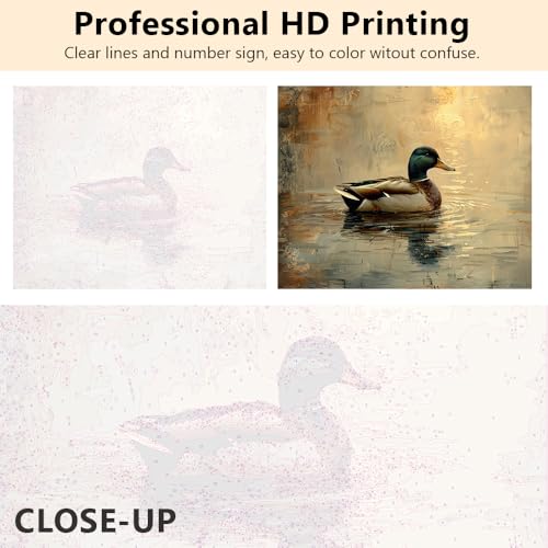 TUMOVO Mallard in Dutch Landscape Paint by Numbers Craft Kit for Adults - color: Mallard