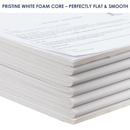 Foam Board Trifold 52 x 40 x 3/16"(5mm), Large Foam Core Poster Board | 5 Pack, Acid Free White Foamboard, Rigid Sign Board for Mounting, Framing, Backing, Display, Presentation, Prints & Art - size: 52x40 in 5 Pack
