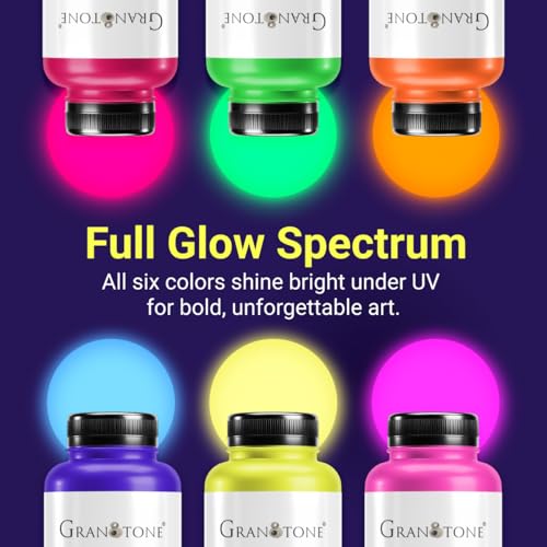 GRANOTONE Neon Acrylic Paint Set 6 Colors 8 oz Each - style: Fluorescent 6x8 Oz